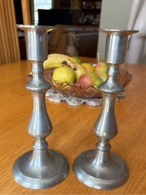 Classic Silver-Tone Candlestick Pair - Elegant Home Accents